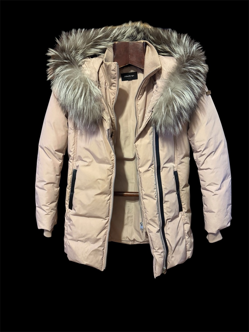 Mackage Light Brown Coat with Black Label